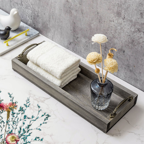 Gracie Oaks Wood Bathroom Accessory Tray & Reviews Wayfair